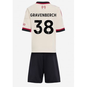 Liverpool Ryan Gravenberch #38 Segunda Equipación Niños 2025-26 Manga Corta (+ Pantalones cortos)